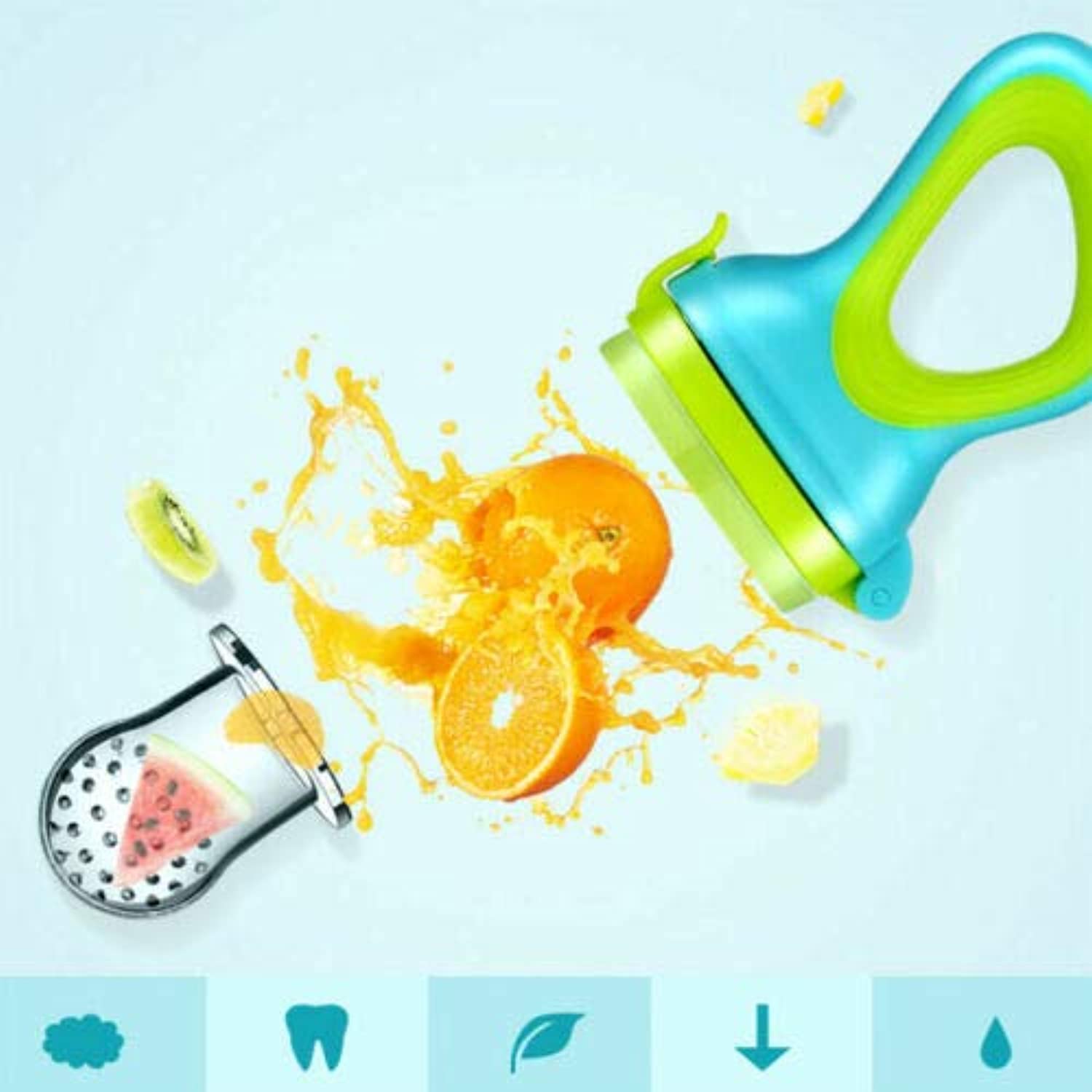 HKESTG Baby Food Feeder - Silicone Fresh Fruit Pacifier with 3pcs Sacs