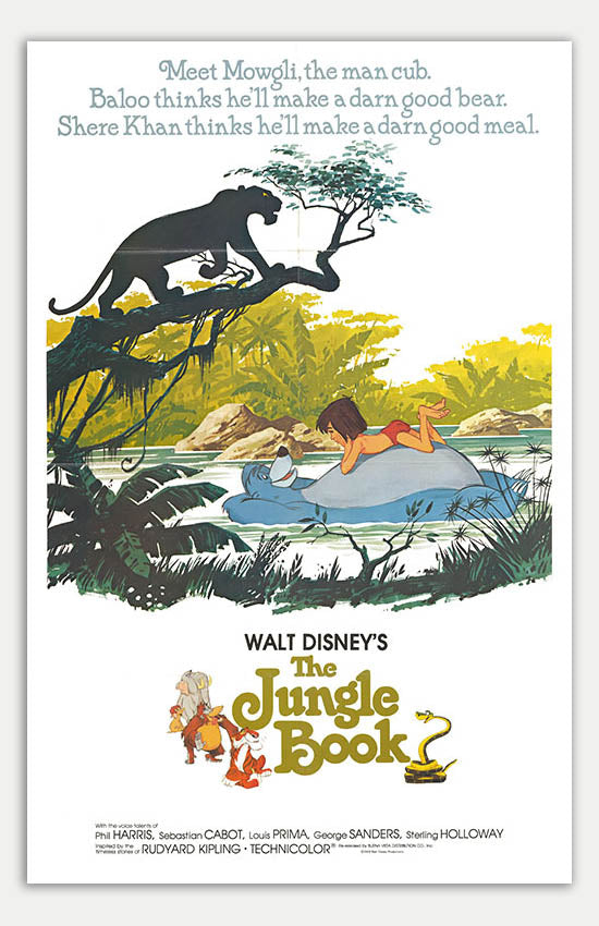 Vintage 1942 Jungle Book Movie Poster, 11 x 17