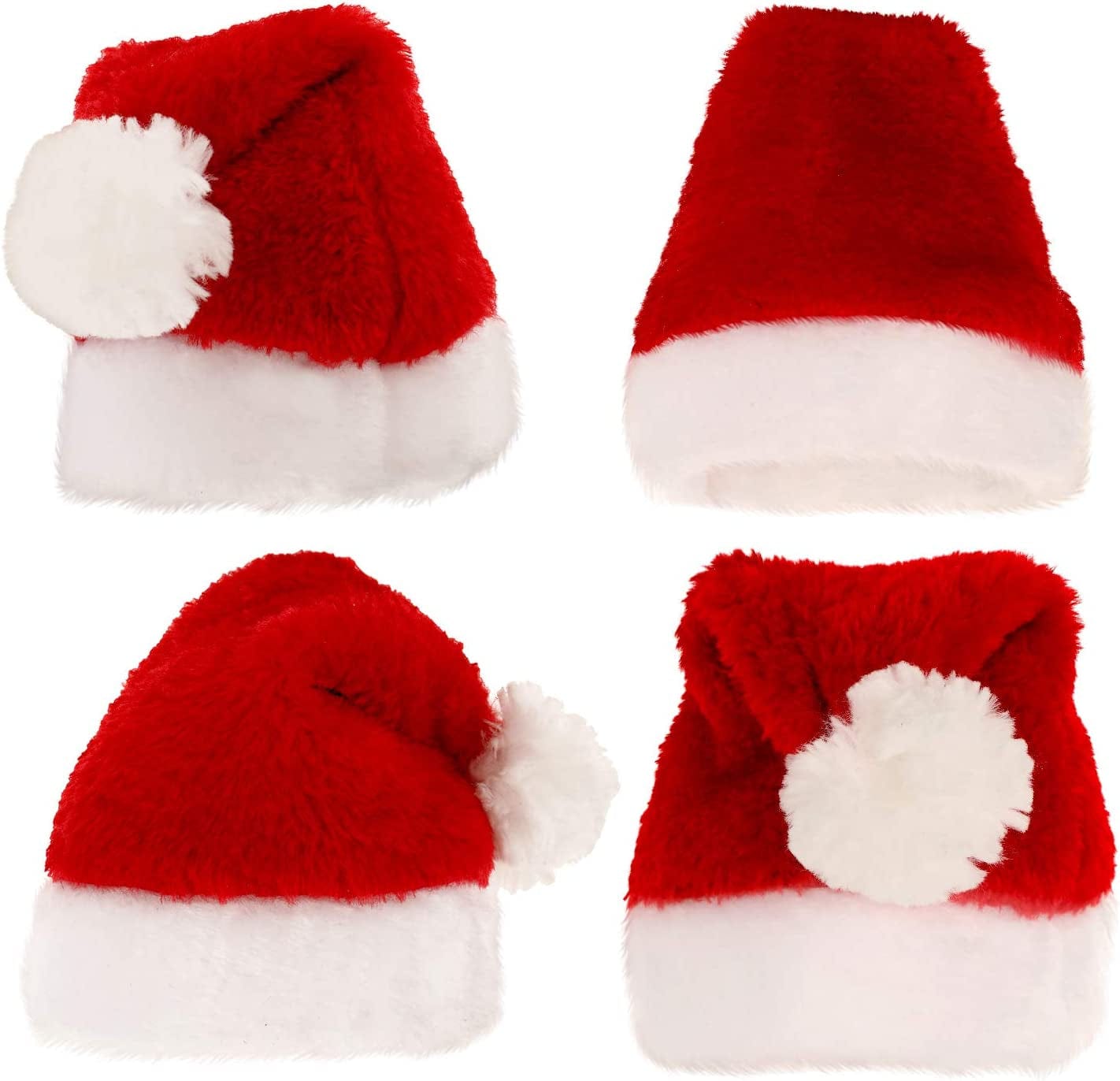 4-Piece Festive Dog Santa Hats for Christmas Celebrations