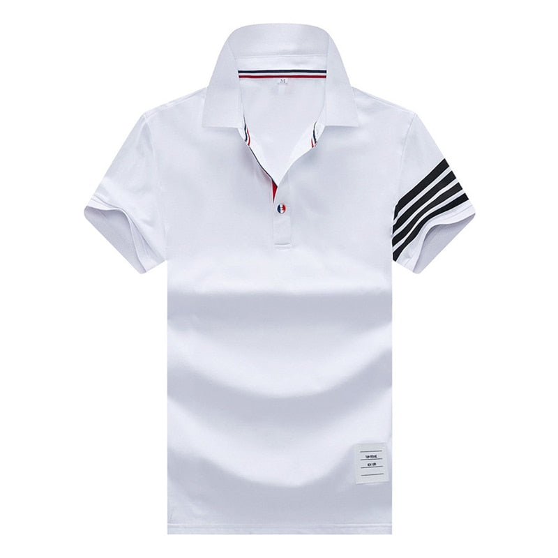 2023 Men's SlimFit Striped Polo Shirt - Smart Casual Cotton Tops