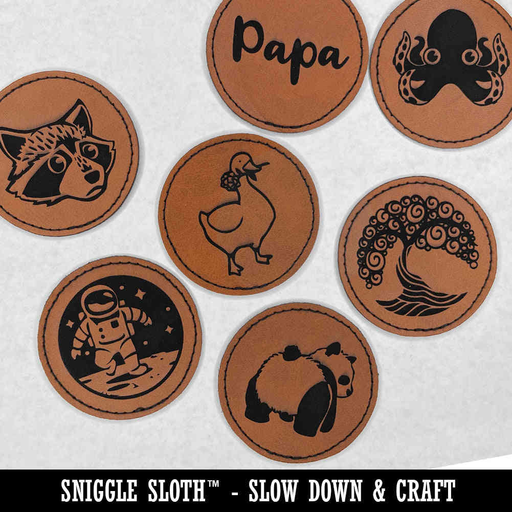 Unique Round Faux Leather Iron-On Emoticon Patch