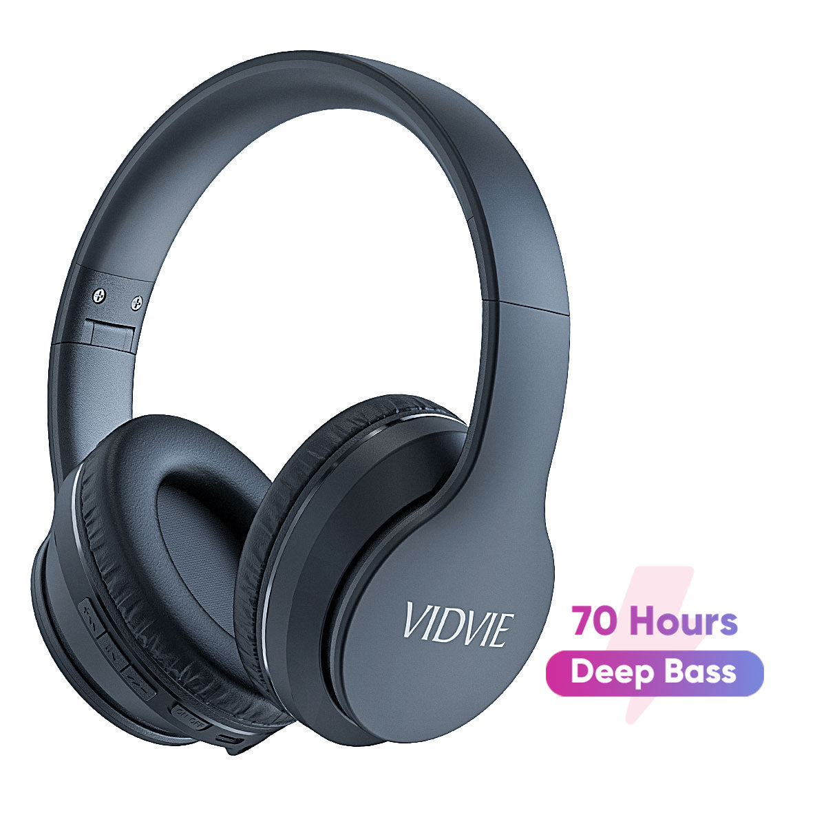 Wireless Over-Ear Headphones with Extra Bass and Foldable Design