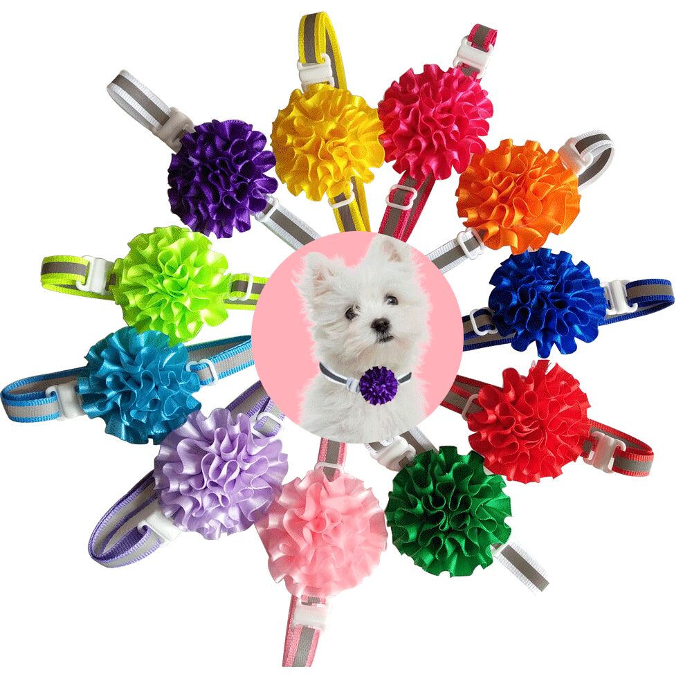 Reflective Pet Collar with Bow Ties for Small Dogs and Cats - 50pcs Pack