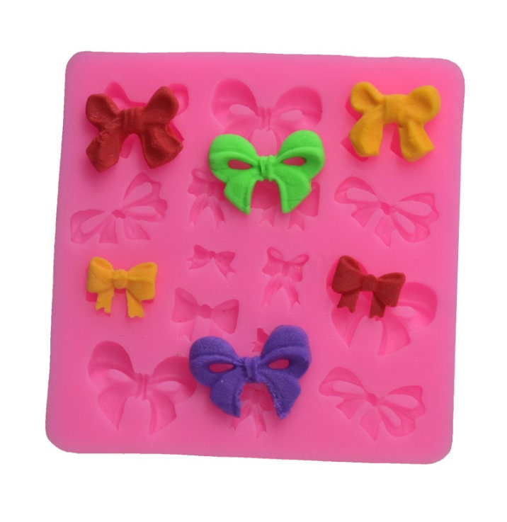 Silicone Bow Tie Mold - 16 Cavity Mini Bows for Crafting & Baking