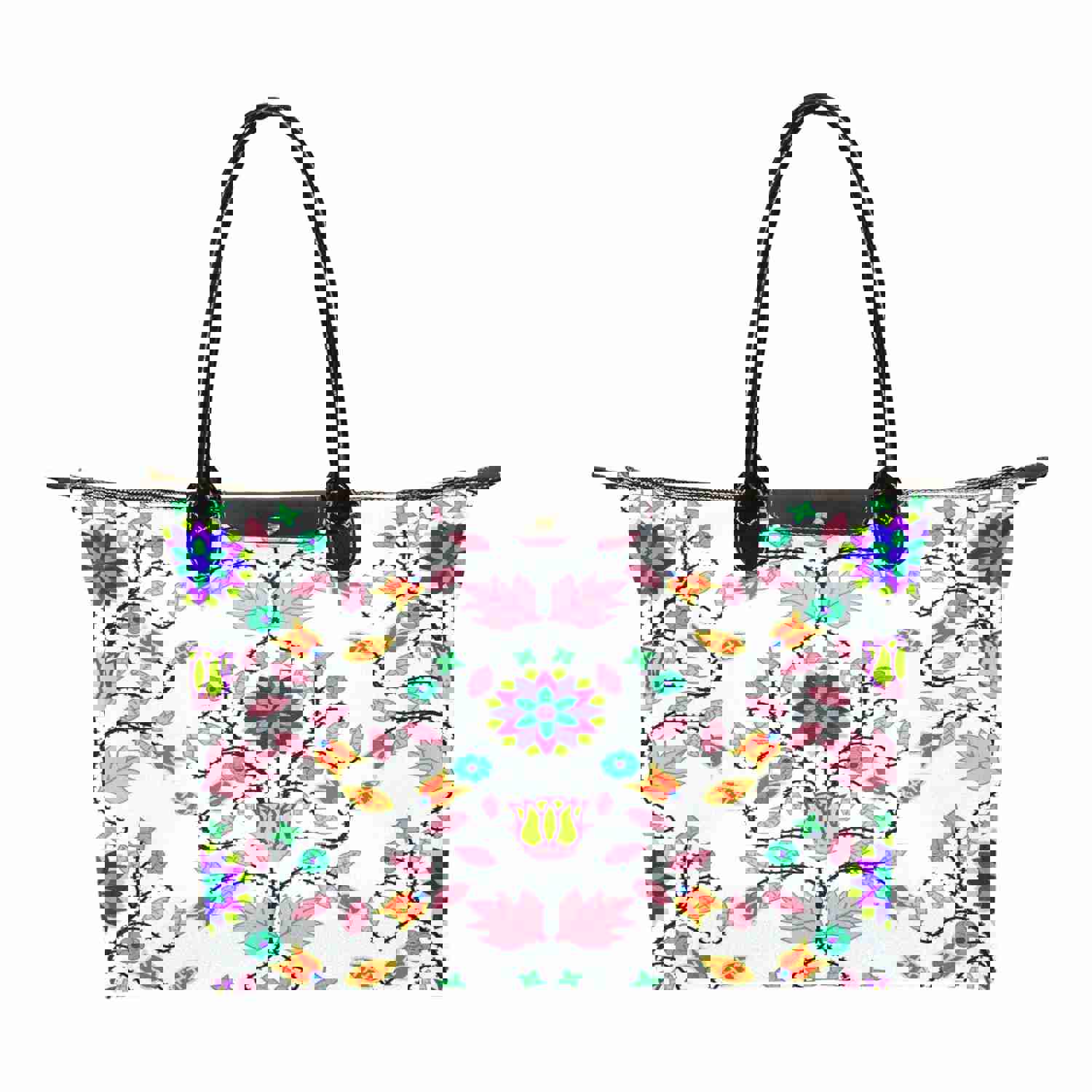 Elegant Floral Beadwork Single-Shoulder Handbag