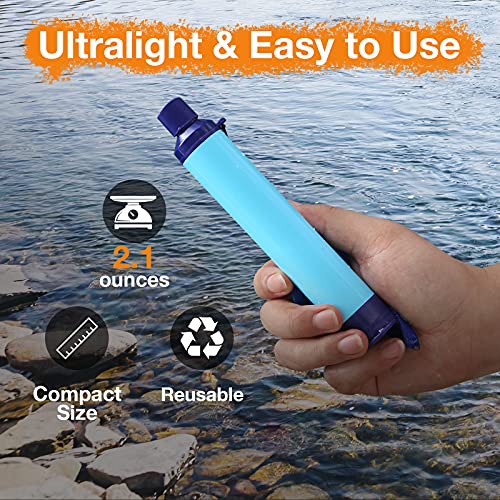 SimPure Ultralight Water Filter Straw - 4 Pack for Outdoor Survival