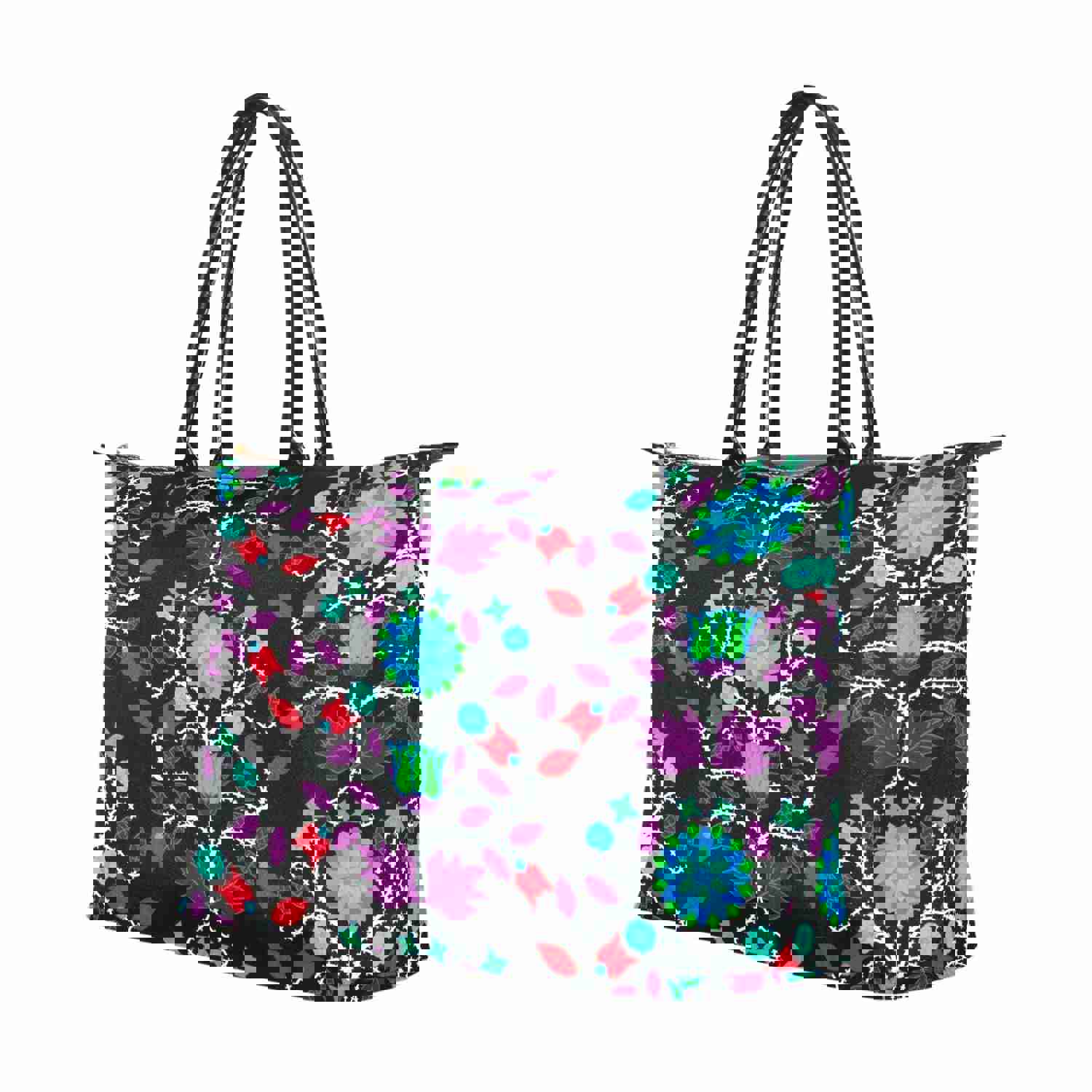 Stylish Nylon Floral Beadwork Single-Shoulder Handbag