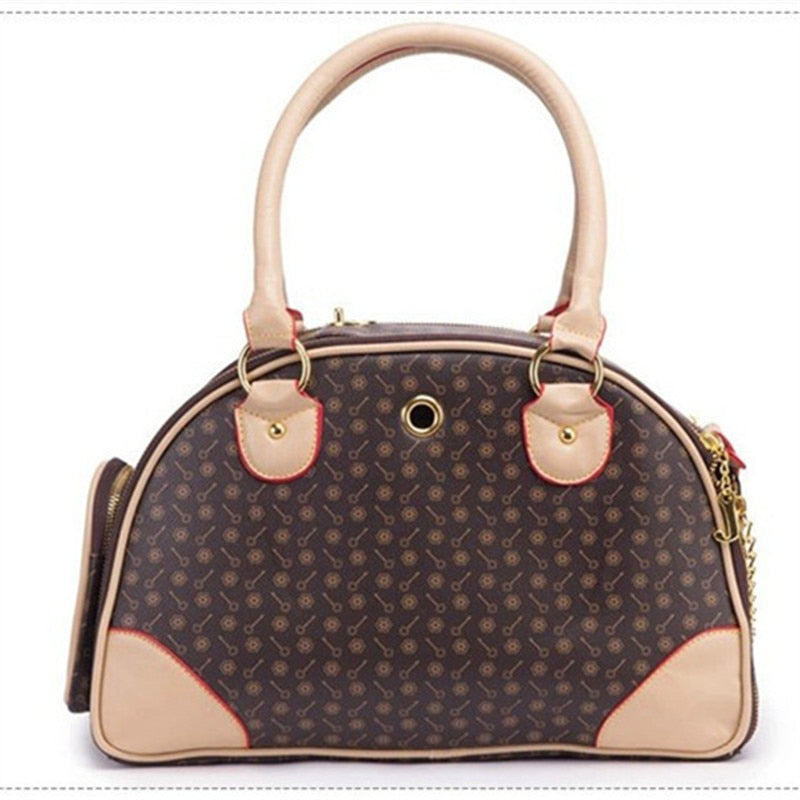 Premium Leather Pet Carrier Bag for Dogs and Cats