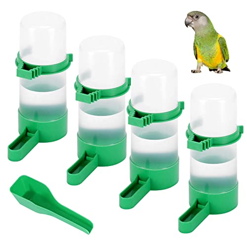 Gosear Automatic Gravity Bird Waterer - 4pcs 140ml Dispensers for Cage