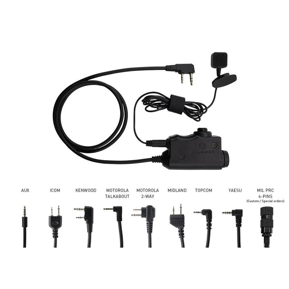 EARmOR M32 MOD4 Tactical Headset & M52 PTT Set for Military & Shooting