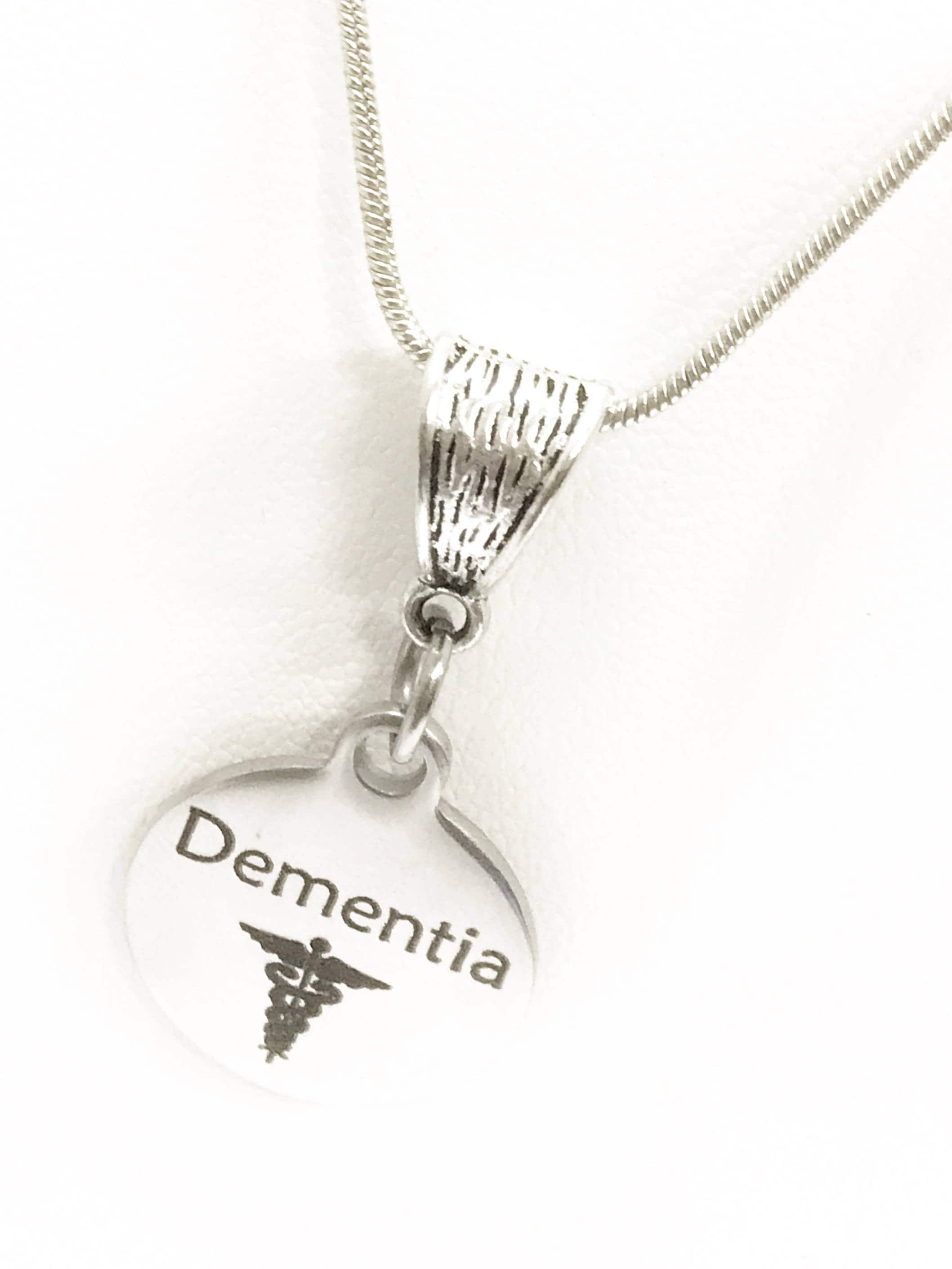 Stainless Steel Dementia Awareness Pendant Necklace