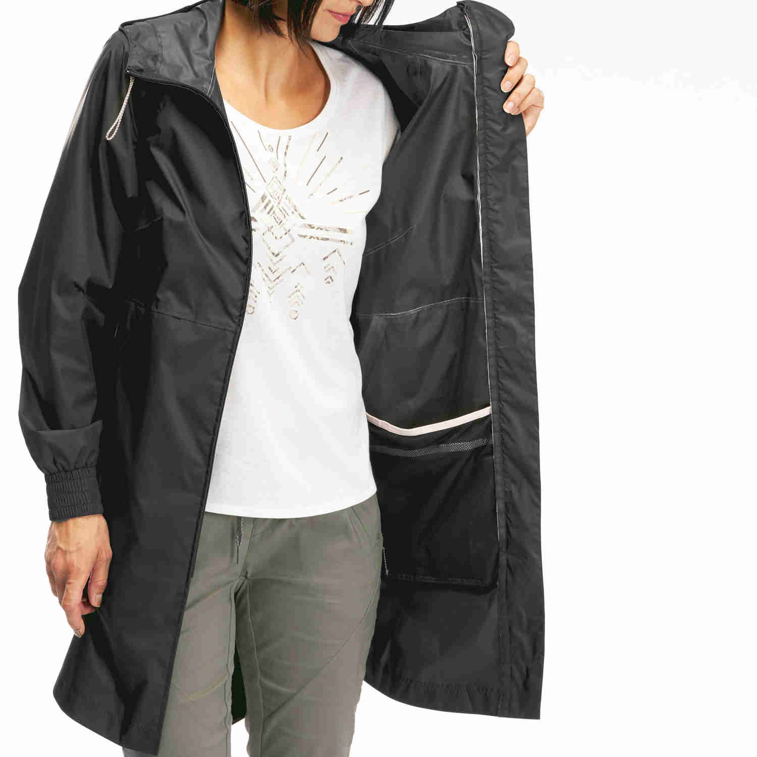 Quechua Women's Raincut Long Waterproof Jacket