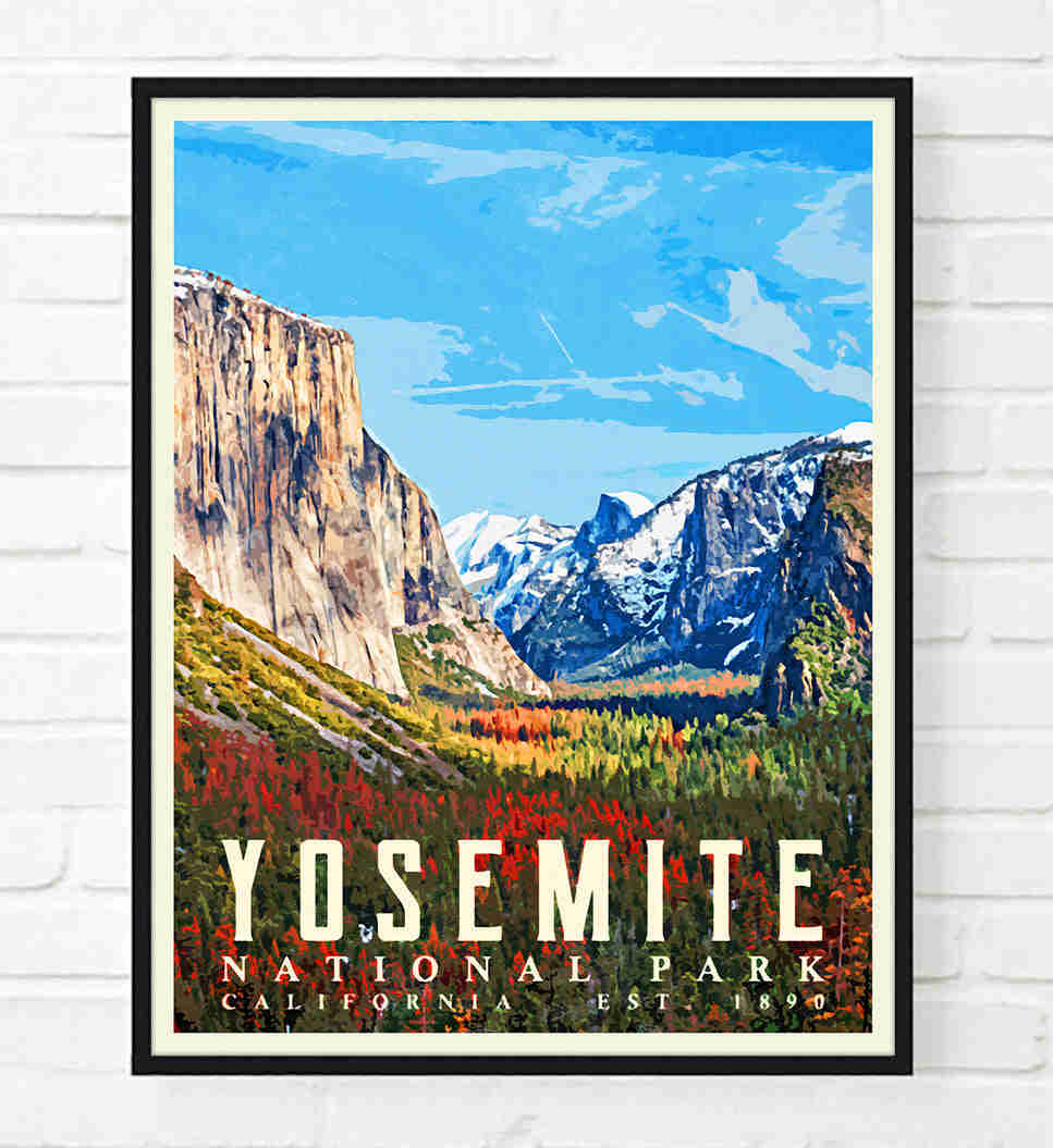 Yosemite National Park Art Print - Vibrant Wall Decor Poster