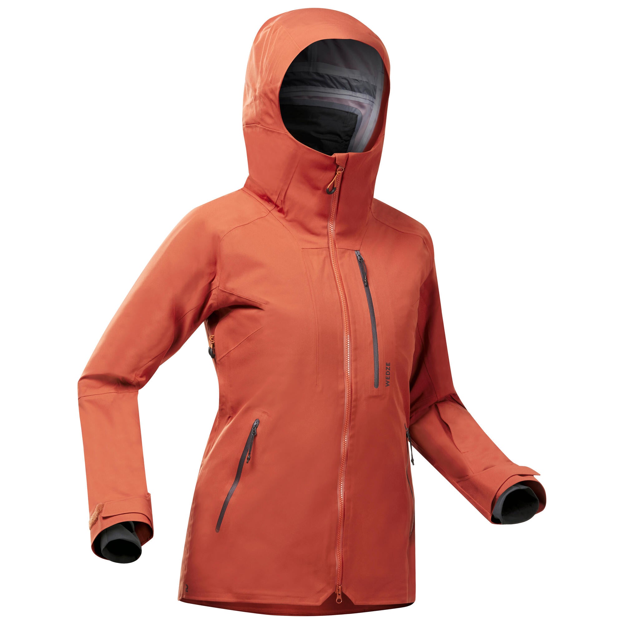 Women's Ski Jacket FR500 - Terracotta