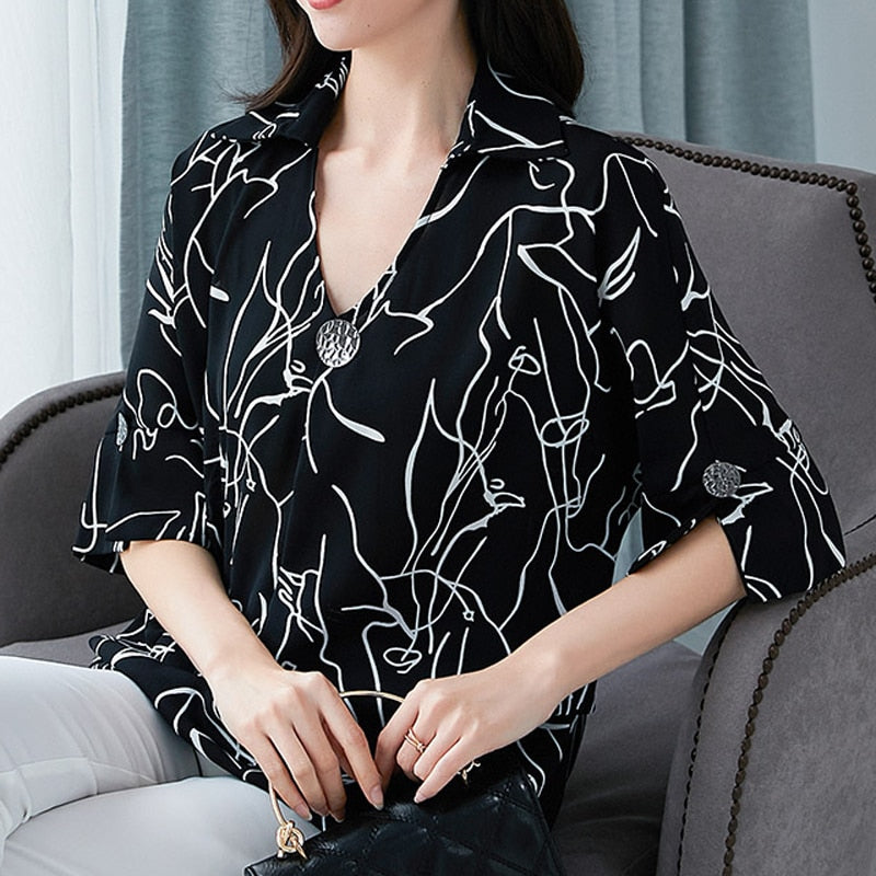 Women's Plus Size Summer Chiffon Batwing Tee