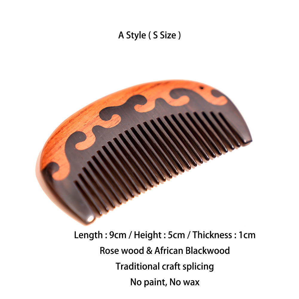 Premium Rosewood & African Blackwood Comb for Health Hair Therapy