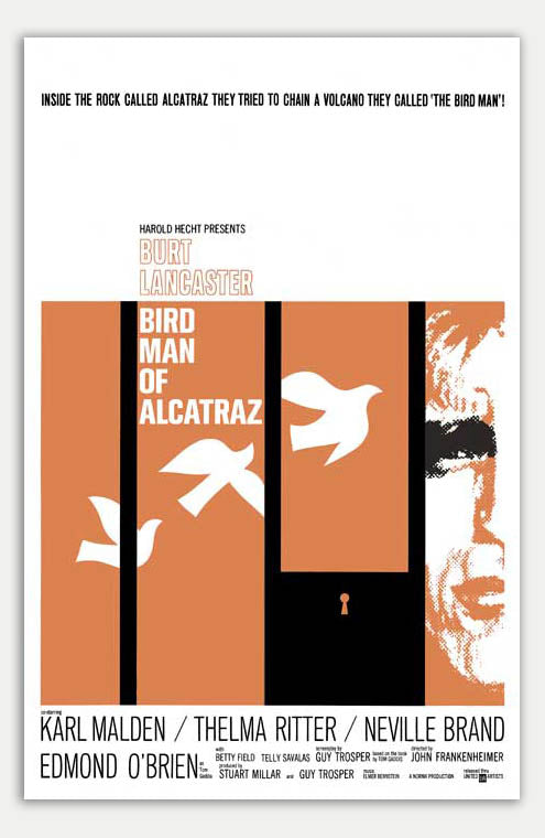 Vintage 1962 Birdman of Alcatraz Movie Poster, 11x17