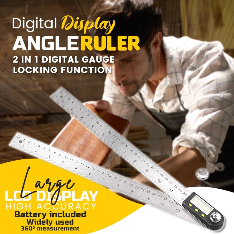 200mm Digital Angle Finder with LCD Display and Blue Backlight