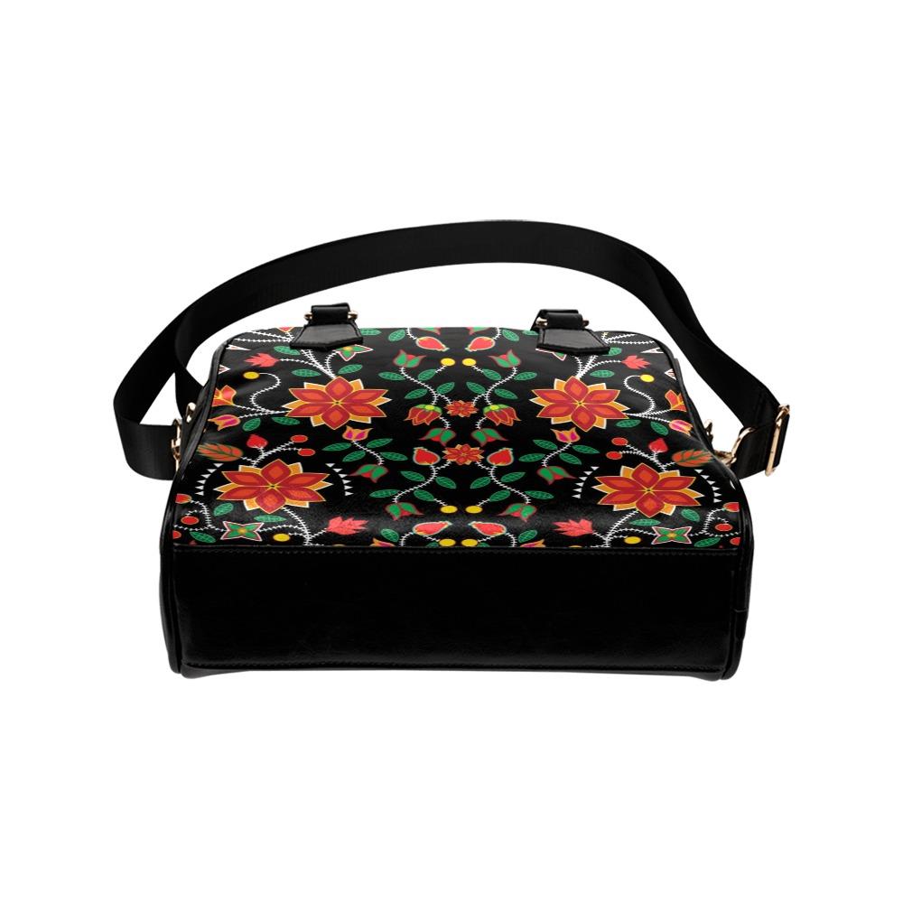 Floral Beadwork Tote Bag with Zippered Interior
