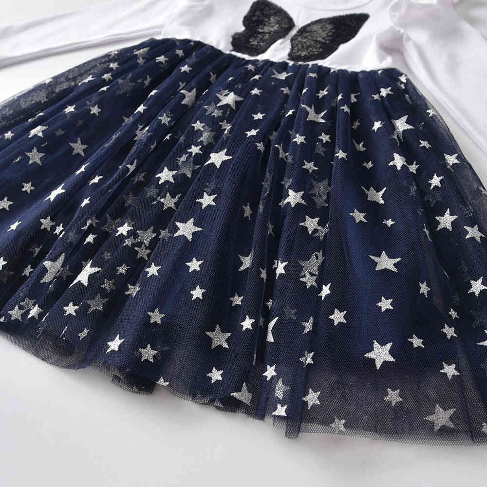 VIKITA Girls' Elegant Ball Gown Dress with Sequins for Autumn