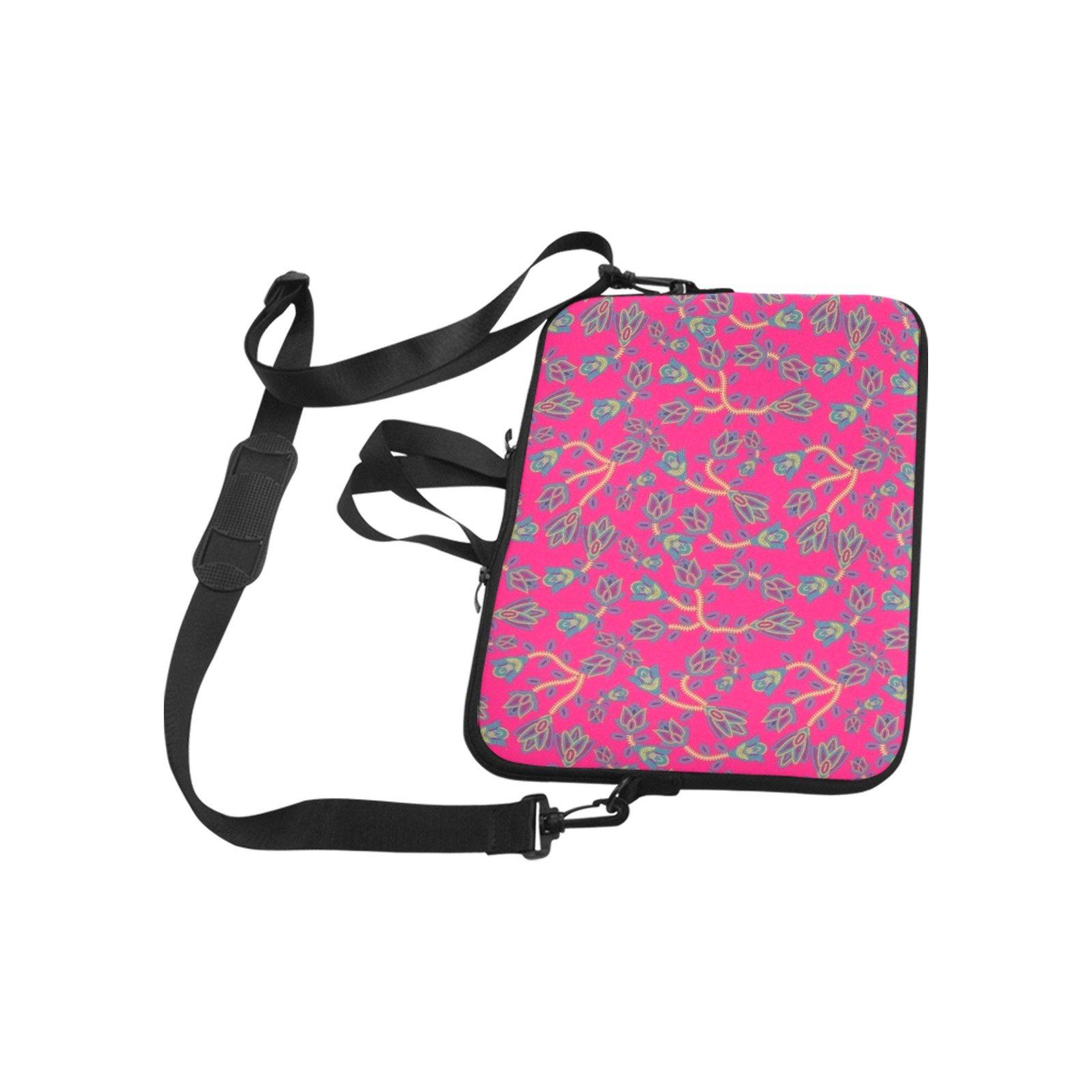 Beaded Floral Neoprene Laptop Bag