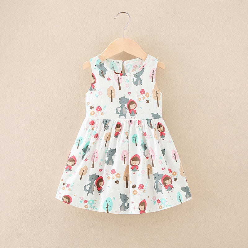 Elegant Floral Girls' Sleeveless Summer Dress