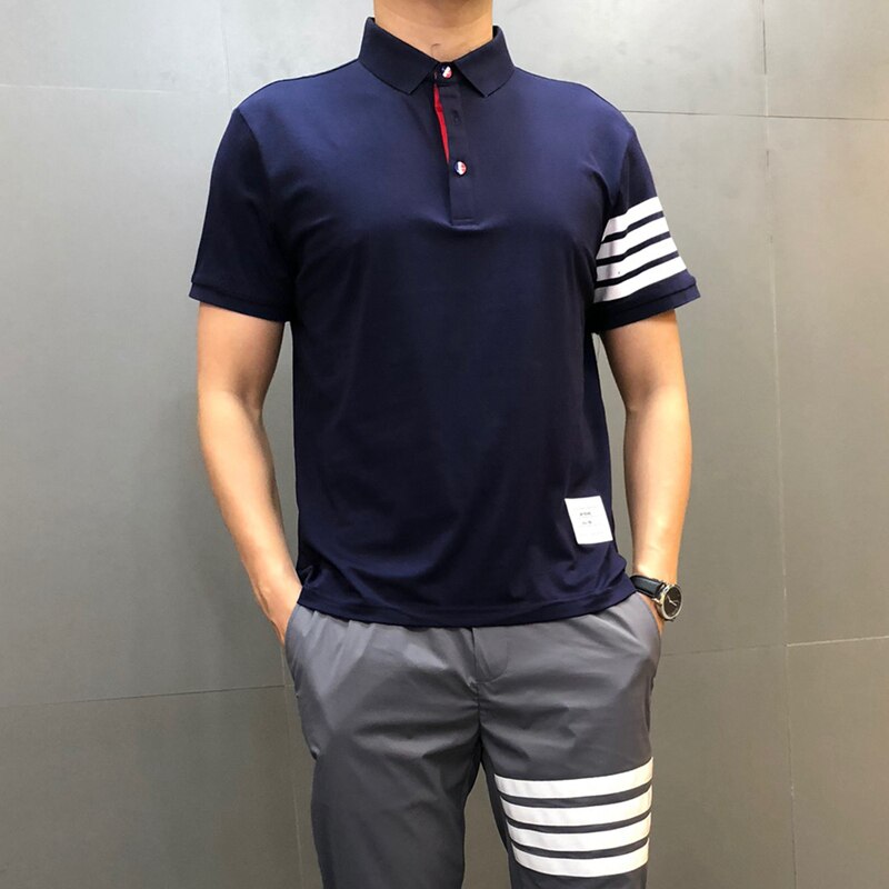 2023 Men's SlimFit Striped Polo Shirt - Smart Casual Cotton Tops