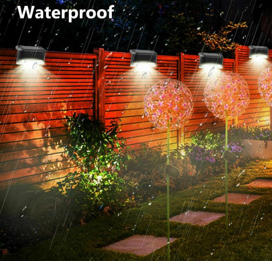 4-Piece Solar LED Outdoor Lighting Set for Patio, Garden, and Deck
