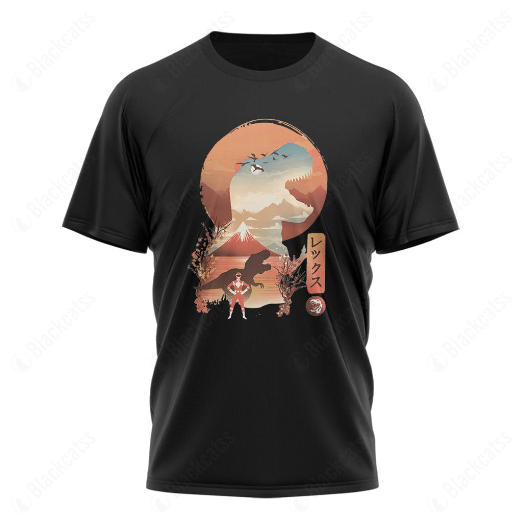 Red Ranger Ukiyo Custom Graphic T-Shirt