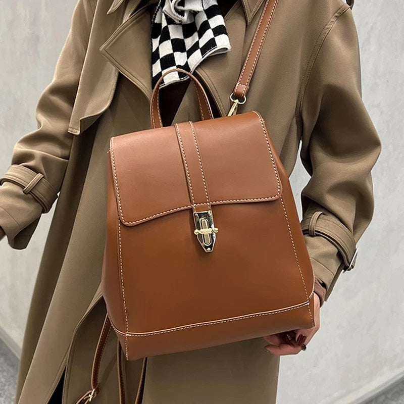 Kukombo Designer Women's Backpack, Soft PU Leather, Multifunction School Bag