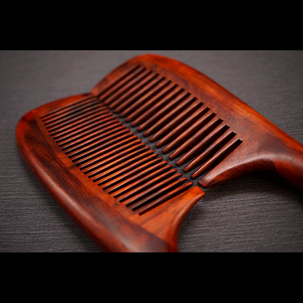 African Rosewood Handcrafted Massage Comb for Health Hair Therapy
