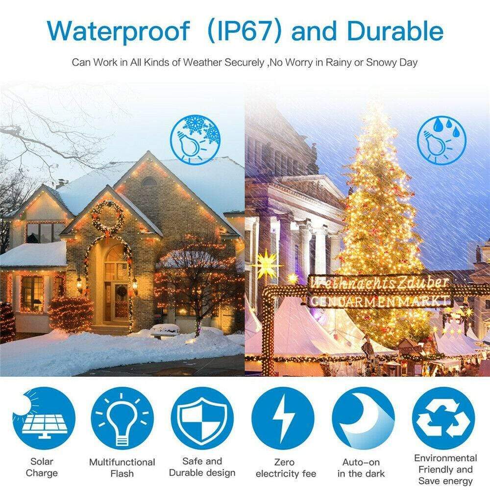 Eco-Friendly 33ft Solar LED Fairy Lights for Outdoor Spaces