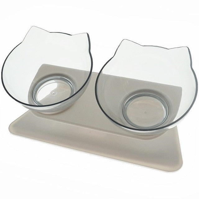 Non-Slip Double Pet Bowl with Stand for Cats and Dogs