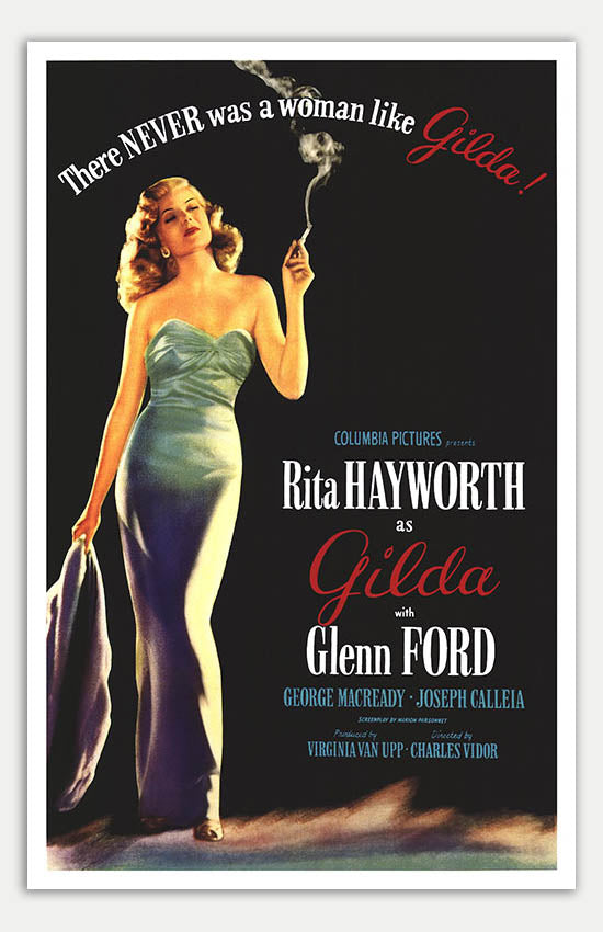 Gilda 1946 Reprint Movie Poster - A Classic Film-Noir Romance