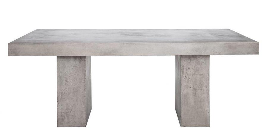 63" Modern Concrete Outdoor Desk with Natural Fibers