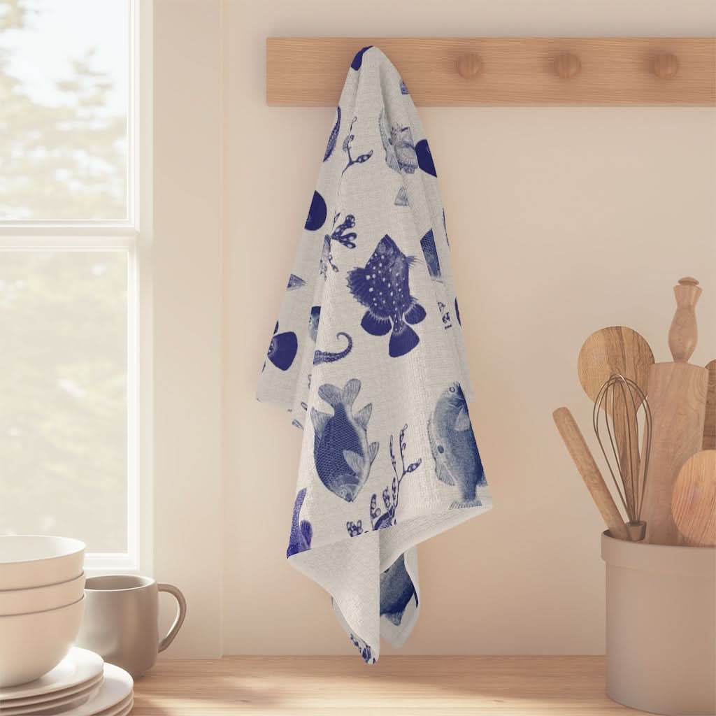 Vibrant Ocean Stamps Soft & Absorbent Kitchen Towel