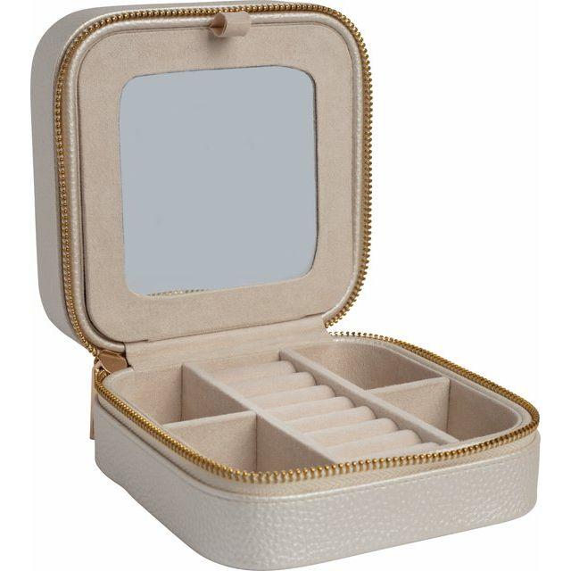 Portable Leatherette Jewelry Case with Mirror