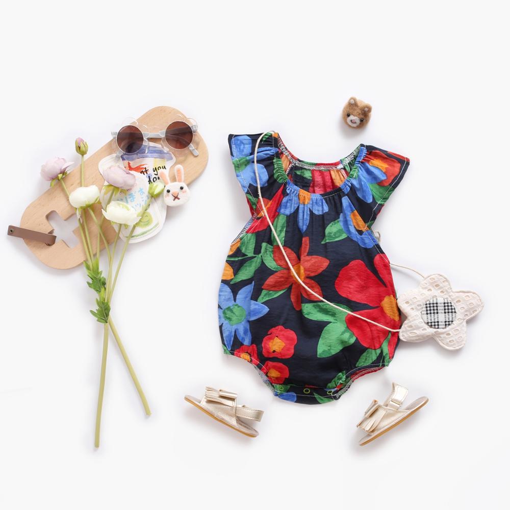 Sanlutoz Cute Floral Summer Sleeveless Baby Girls Bodysuits