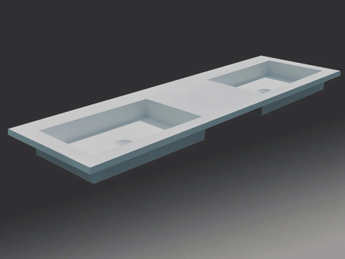 Ideavit SolidTech Vanity Top with Double Basin - Durable & Stylish Bathroom Surface