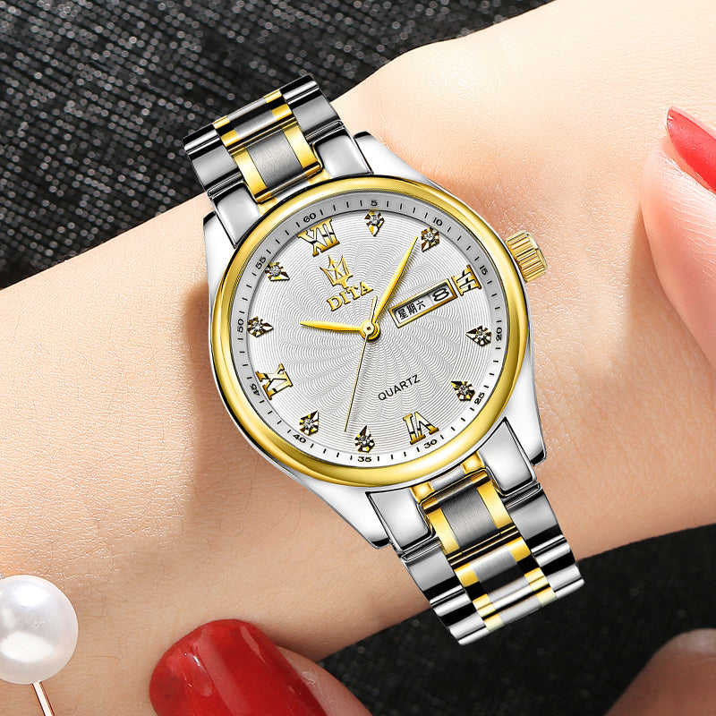 Elegant Waterproof Couple Watches - Men's & Women's Quartz Timepieces