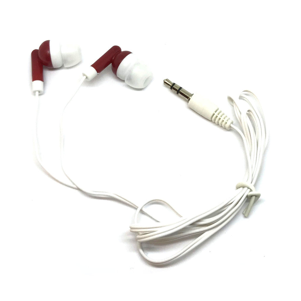 High-Quality Maroon Red Stereo Earbud Headphones