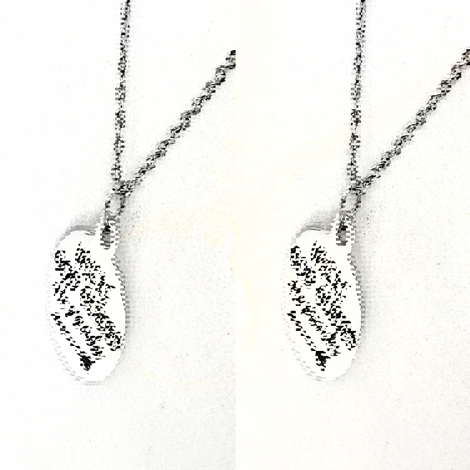 Stainless Steel Engraved 'Where God Guides, He Provides' Pendant Necklace