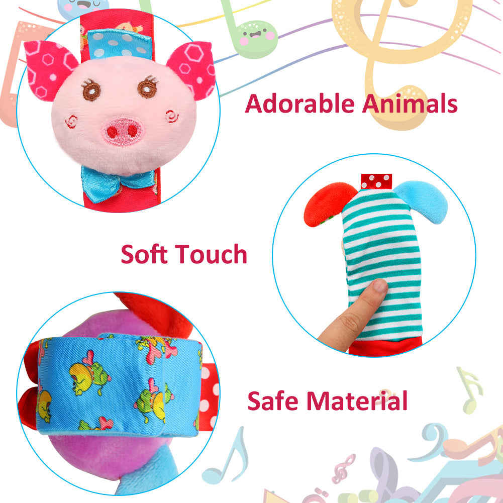 ACEKID 8pcs Plush Animal Toys for Baby Early Education