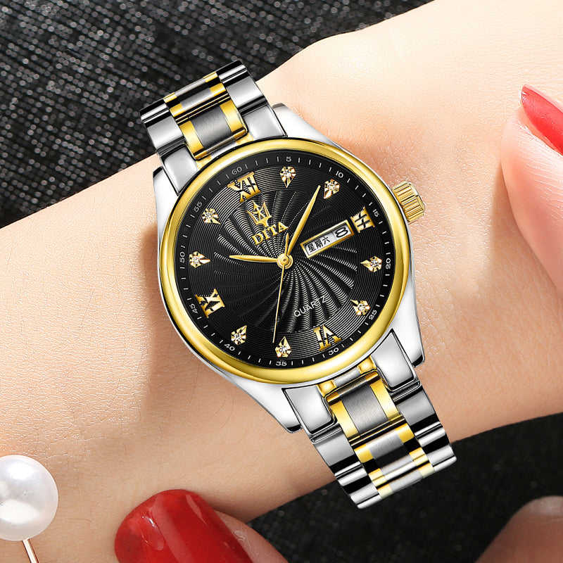 Elegant Waterproof Couple Watches - Men's & Women's Quartz Timepieces