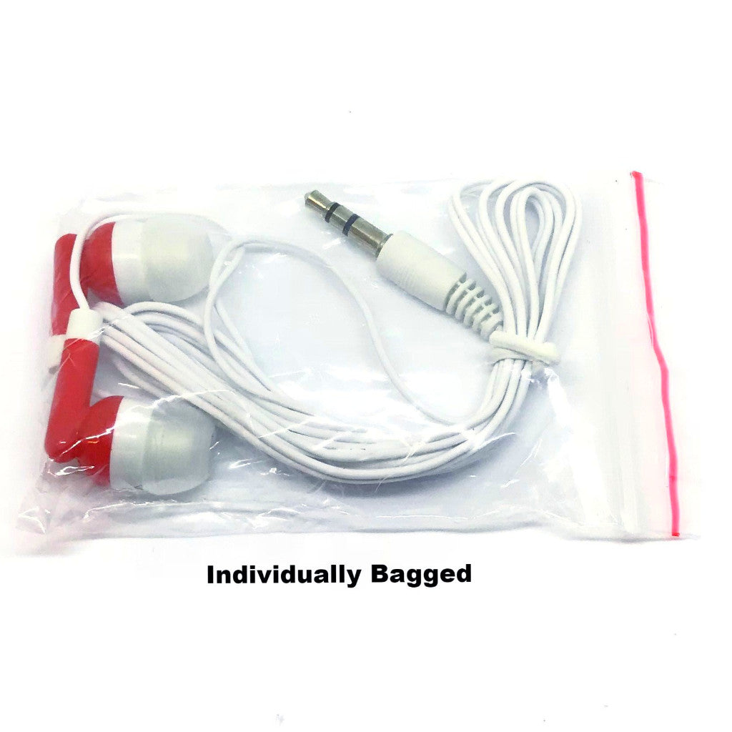 Premium Red Stereo Earbud Headphones