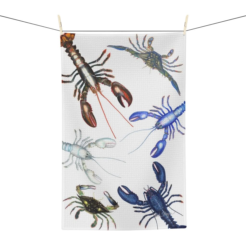 Vibrant Lobster Design Soft and Absorbent Kitchen Towel