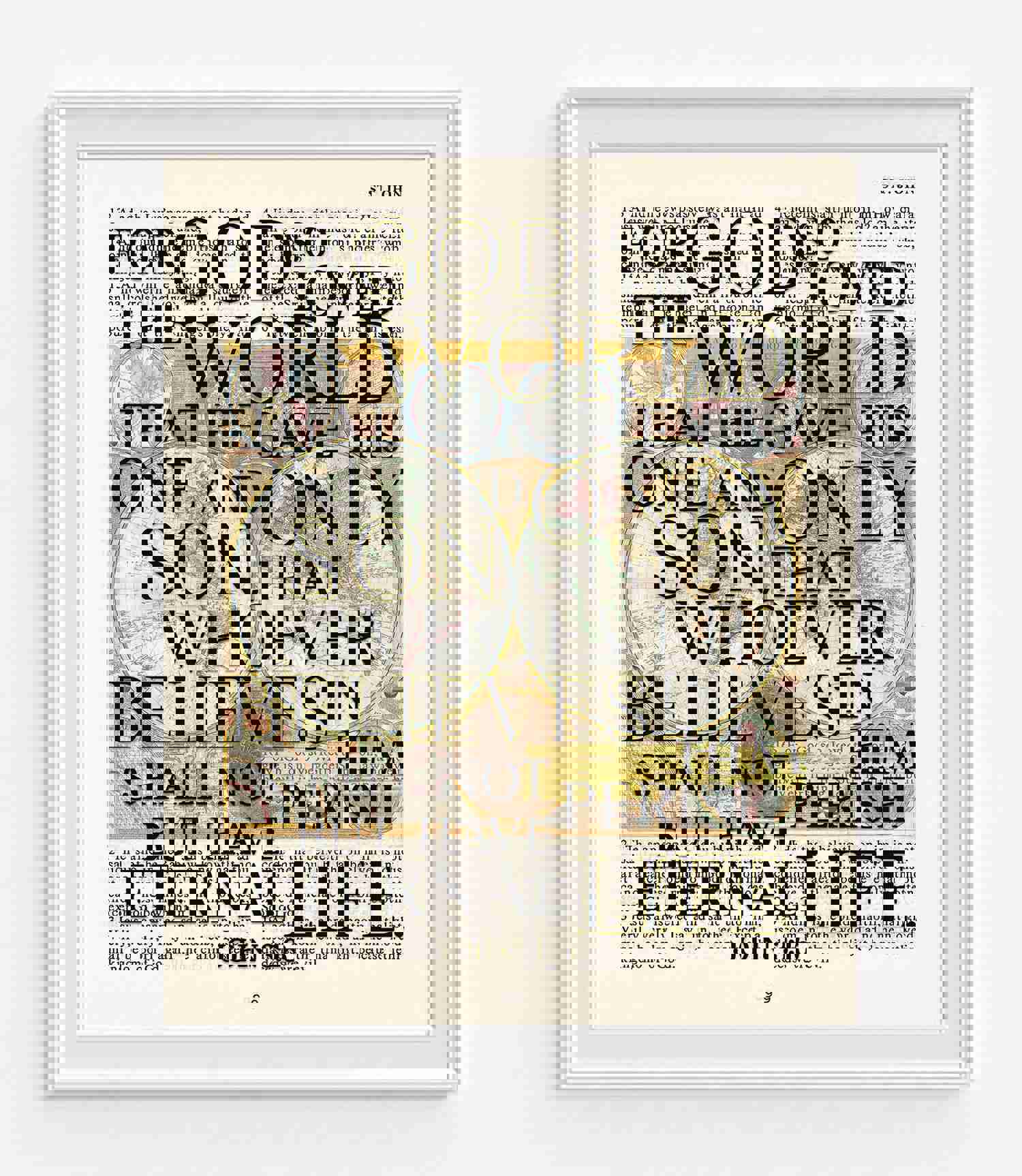 Inspirational John 3:16 Bible Verse Art Print