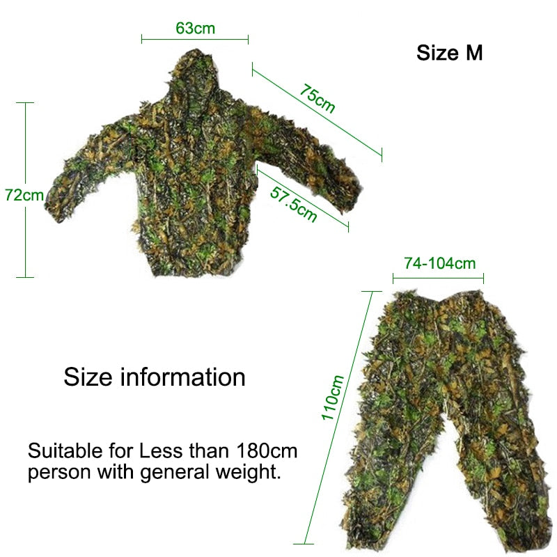 Unisex Camouflage Ghillie Suit for Outdoor Activities