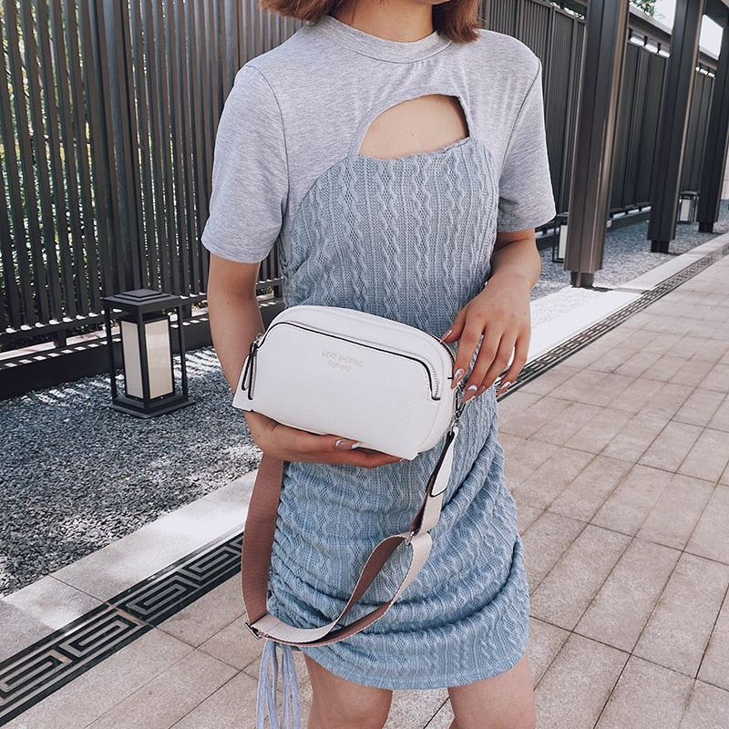 Vintage Double Layer PU Leather Crossbody Bag for Women 2023