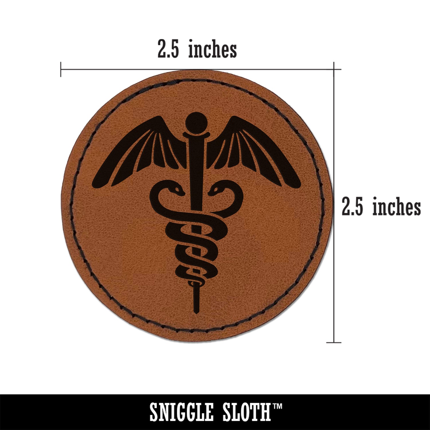 Caduceus Medical Symbol Faux Leather Patch